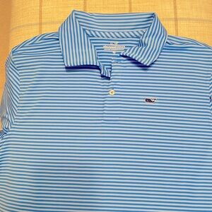 Boys Vineyard Vines blue stripe polo XL